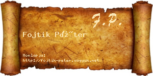 Fojtik Péter névjegykártya