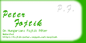 peter fojtik business card